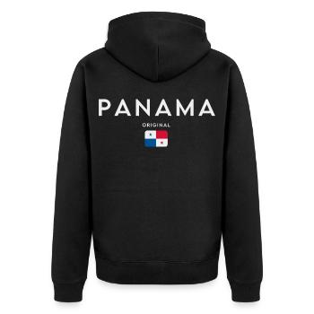 Panamanian flag, Panamanian pride - Unisex Premium Organic Zip Hoodie - black - Back - Nico (187cm)