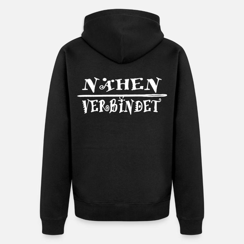 Idée cadeau couture connects - Veste à capuche bio Premium Unisexe - noir