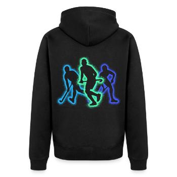 Hockey sur gazon Joueurs de hockey Silhouettes Enfants Hockey - Veste à capuche bio Premium Unisexe - noir - Dos - Nico (187cm)