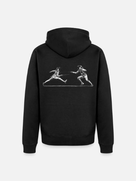 fencing - Unisex Premium Organic Zip Hoodie - black