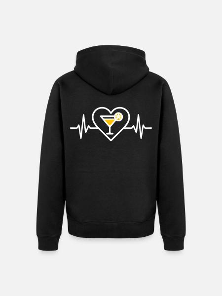 Herz-Cocktail-Aperitif-Getränk - Unisex Premium Bio Zip Hoodie - Schwarz
