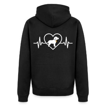 Dog Heart Silhouette Dog Lover Companion - Unisex Premium Organic Zip Hoodie - black - Back - Nico (187cm)