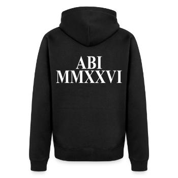 Abitur 2026 - Abitur - Chiffres romains - Latin - Veste à capuche bio Premium Unisexe - noir - Dos - Nico (187cm)