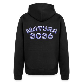 Matura 2026 Bleu Néon - Veste à capuche bio Premium Unisexe - noir - Dos - Nico (187cm)