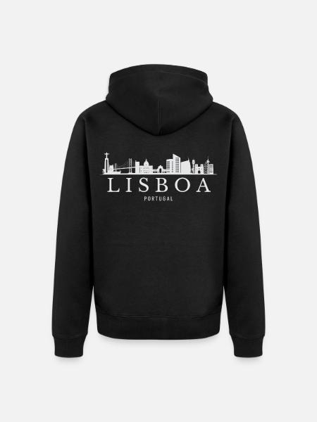 Lisbon Portugal, Lisbon's skyline - Unisex Premium Organic Zip Hoodie - black