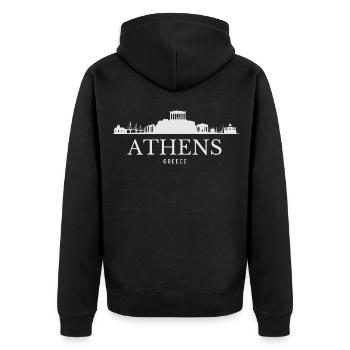 Silhouette d’Athènes, Grèce d’Athènes - Veste à capuche bio Premium Unisexe - noir - Dos - Nico (187cm)