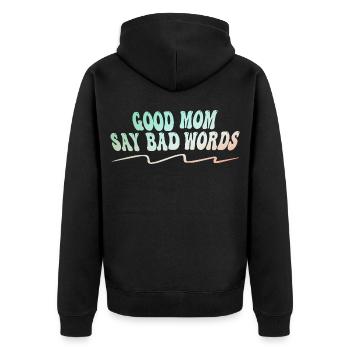 Gute Mama Flucht Lustiges Mutter Sprüche Design - Unisex Premium Bio Zip Hoodie - Schwarz - Hinten - Nico (187cm)