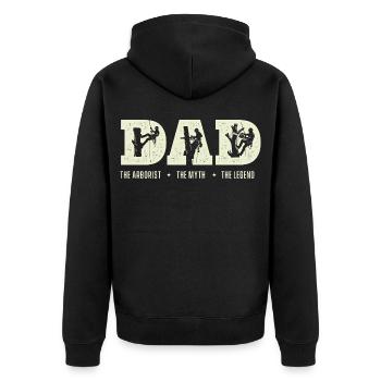 Der Arborist, die Legende – Lustiges Arborist-Geschenk - Unisex Premium Bio Zip Hoodie - Schwarz - Hinten - Nico (187cm)