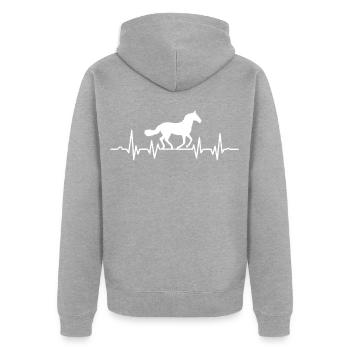 Équitation Temps Libre Cadeau Cavalier - Veste à capuche bio Premium Unisexe - gris chiné - Dos - Nico (187cm)