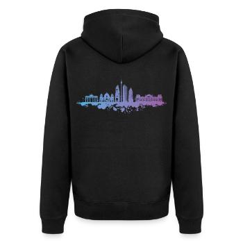 Capitale de la Porte de Brandebourg de Berlin - Veste à capuche bio Premium Unisexe - noir - Dos - Nico (187cm)