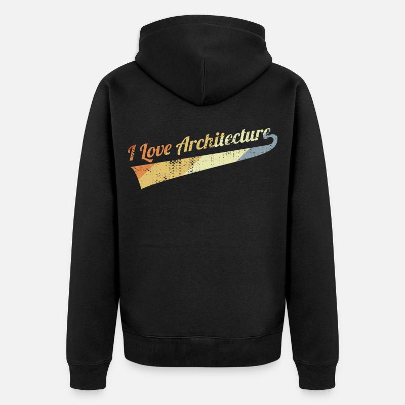 J’aime l’architecture - Veste à capuche bio Premium Unisexe - noir