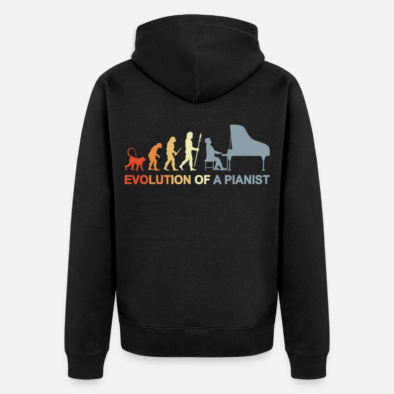 Évolution du piano - Veste à capuche bio Premium Unisexe - noir