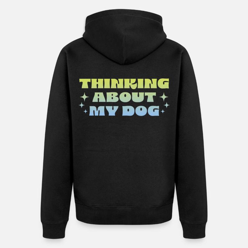 Penser à mon chien - Veste à capuche bio Premium Unisexe - noir