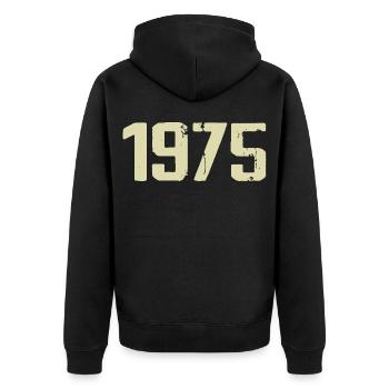 Jubilee 1975 - Unisex Premium Organic Zip Hoodie - black - Back - Nico (187cm)