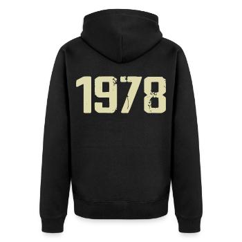 Jubilé 1978 - Veste à capuche bio Premium Unisexe - noir - Dos - Nico (187cm)