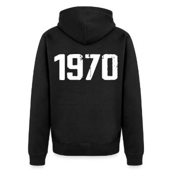 1970 - Veste à capuche bio Premium Unisexe - noir - Dos - Nico (187cm)
