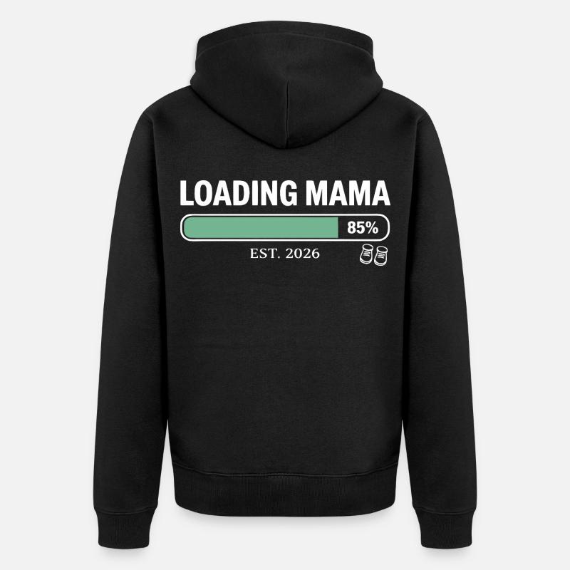 Loading Mama 2026 Schwangerschaft - Unisex Premium Bio Zip Hoodie - Schwarz