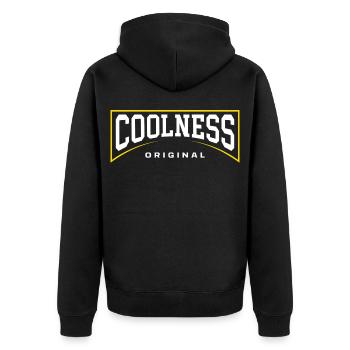 Coolness Original - Unisex Premium Bio Zip Hoodie - Schwarz - Hinten - Nico (187cm)
