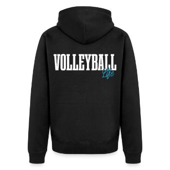 Volleyball - Unisex Premium Bio Zip Hoodie - Schwarz - Hinten - Nico (187cm)