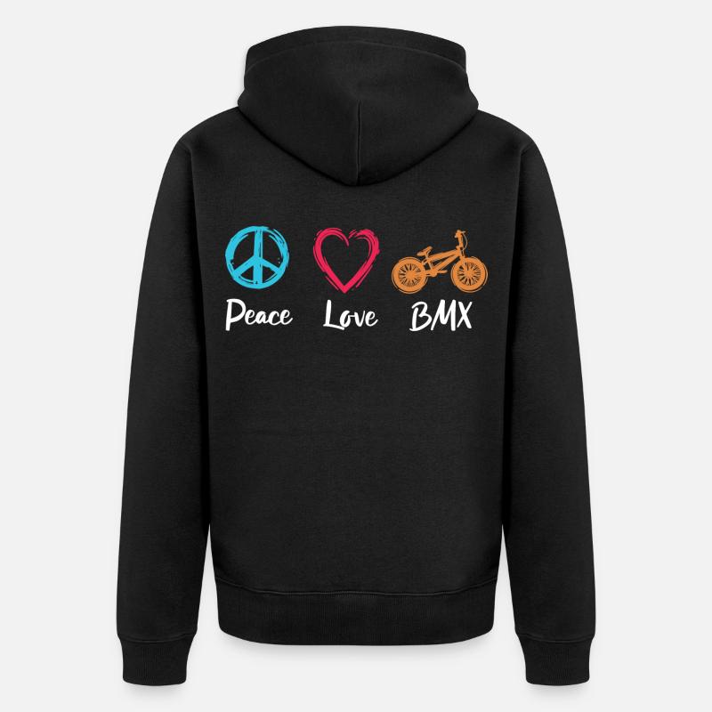 Peace Love BMX - Veste à capuche bio Premium Unisexe - noir