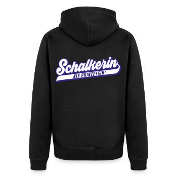 Nix Prinzessin, Schalkerin | Farben änderbar - Unisex Premium Bio Zip Hoodie - Schwarz - Hinten - Nico (187cm)