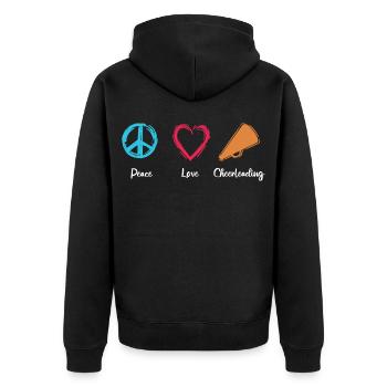 Peace Love Cheerleading - Veste à capuche bio Premium Unisexe - noir - Dos - Nico (187cm)