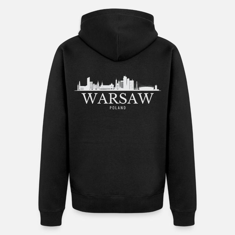 Horizon de Varsovie, Varsovie Pologne - Veste à capuche bio Premium Unisexe - noir