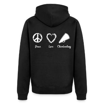 Peace Love Cheerleading - Unisex Premium Organic Zip Hoodie - black - Back - Nico (187cm)