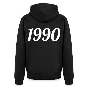 1990 Vintage 1990 Anniversaire Rétro 1990 Cadeau - Veste à capuche bio Premium Unisexe - noir - Dos - Nico (187cm)
