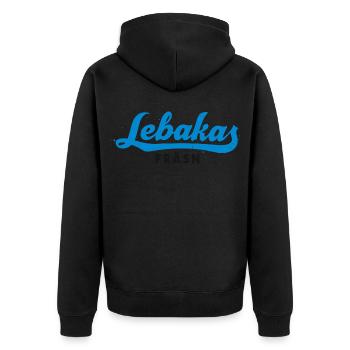 Milling Lebakas - Unisex Premium Organic Zip Hoodie - black - Back - Nico (187cm)