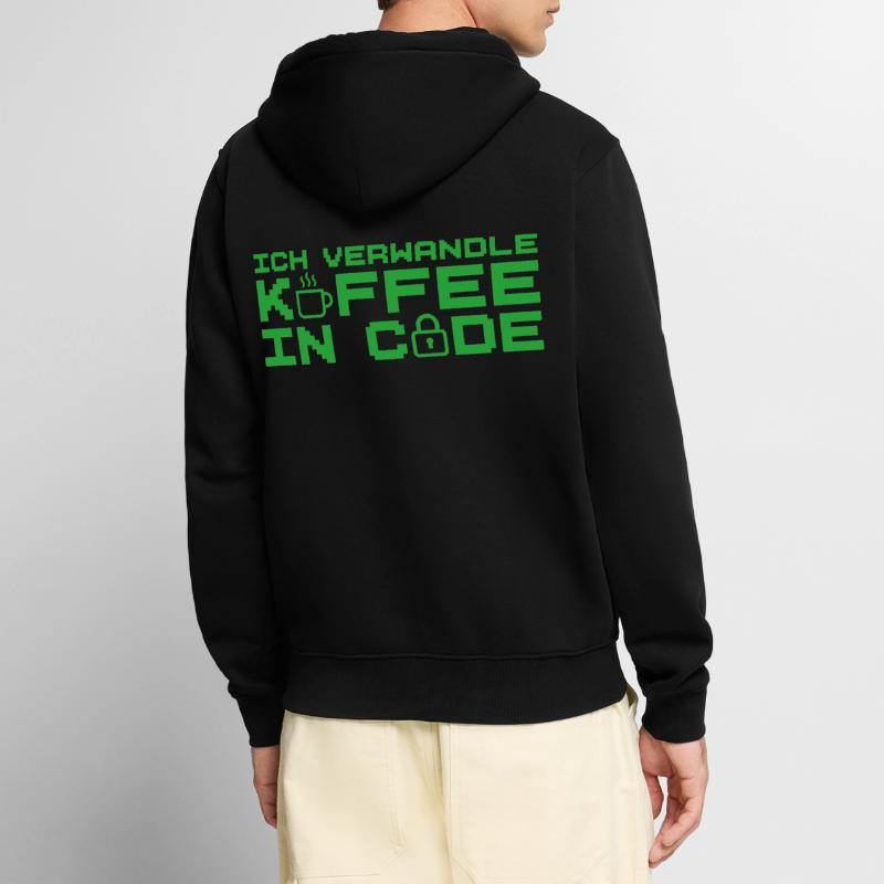 Informatik Verwandle Kaffee in Code Programmierer Unisex Premium Bio Zip Hoodie