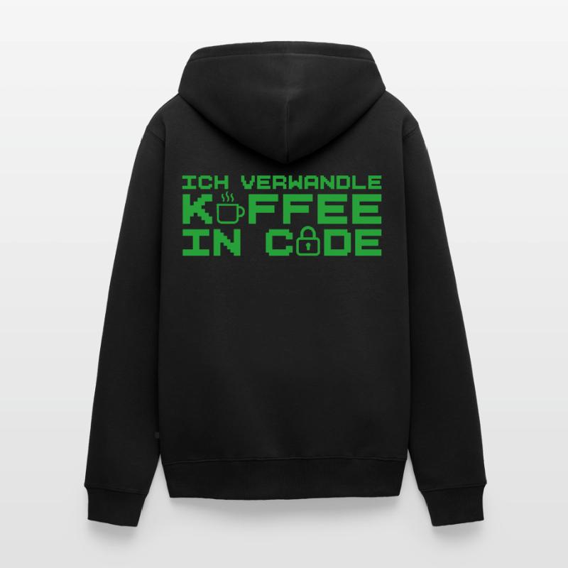 Informatik Verwandle Kaffee in Code Programmierer Unisex Premium Bio Zip Hoodie
