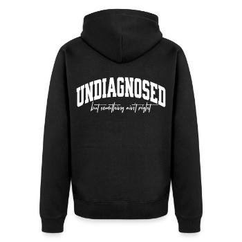 Non diagnostiqué, mais quelque chose ne va pas - Veste à capuche bio Premium Unisexe - noir - Dos - Nico (187cm)