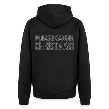 S’il vous plaît annuler Noël! Anti-Noël - Veste à capuche bio Premium Unisexe - noir - Dos - Nico (187cm)
