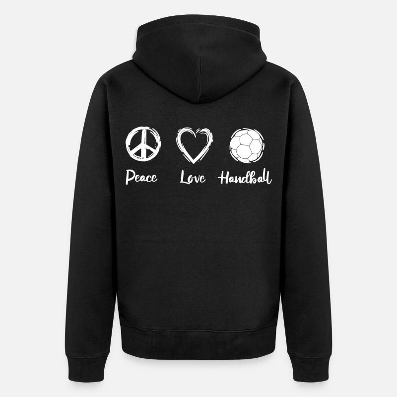 Peace Love Handball - Veste à capuche bio Premium Unisexe - noir
