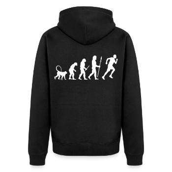 Jogger Evolution - Unisex Premium Organic Zip Hoodie - black - Back - Nico (187cm)