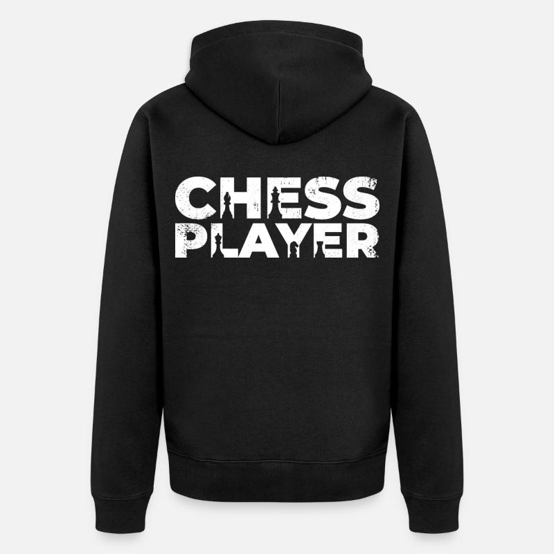 Drôle de joueur d’échecs - Veste à capuche bio Premium Unisexe - noir