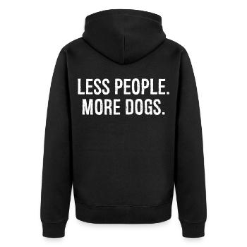 less people more dogs funny shirt - Veste à capuche bio Premium Unisexe - noir - Dos - Nico (187cm)