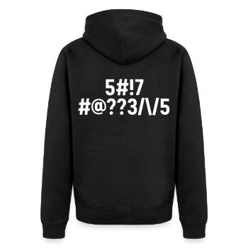 Scheiße passieren codiert - Unisex Premium Bio Zip Hoodie - Schwarz - Hinten - Nico (187cm)
