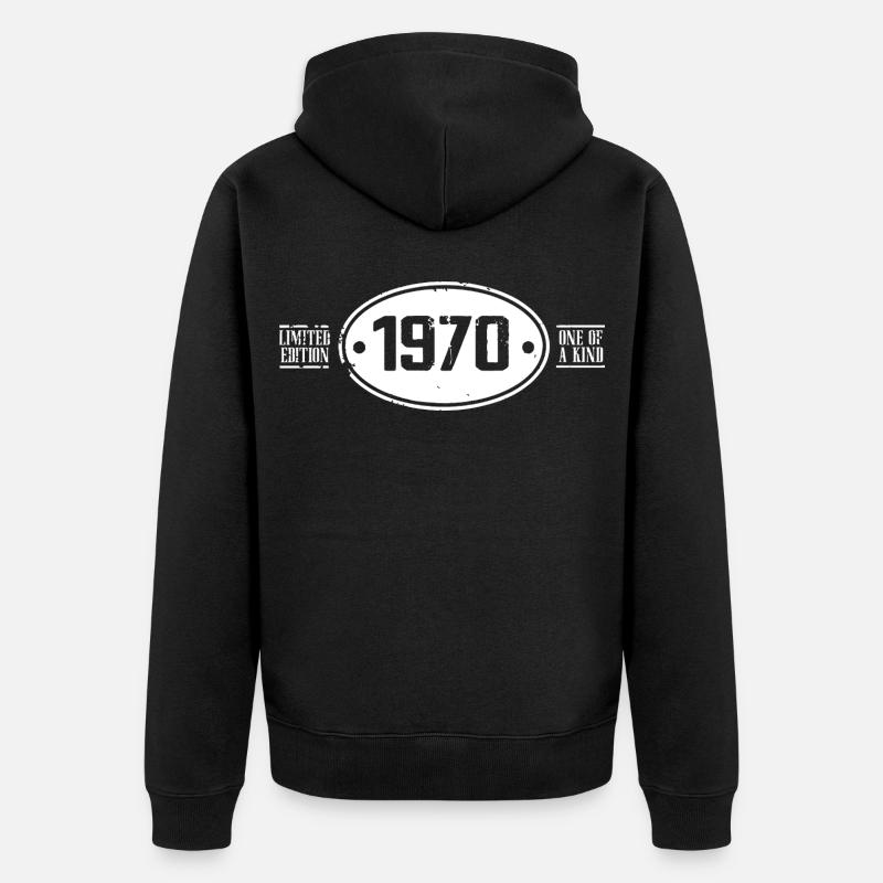 1970 Anniversaire 1970 - Veste à capuche bio Premium Unisexe - noir