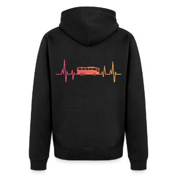 Busfahrer Herzschlag-Busfahrer - Unisex Premium Bio Zip Hoodie - Schwarz - Hinten - Nico (187cm)