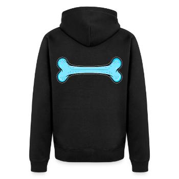Blauer Hundknochen Comic - Unisex Premium Bio Zip Hoodie - Schwarz - Hinten - Nico (187cm)