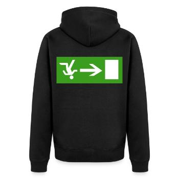 Schlendern aus der Kneipe  - Unisex Premium Bio Zip Hoodie - Schwarz - Hinten - Nico (187cm)