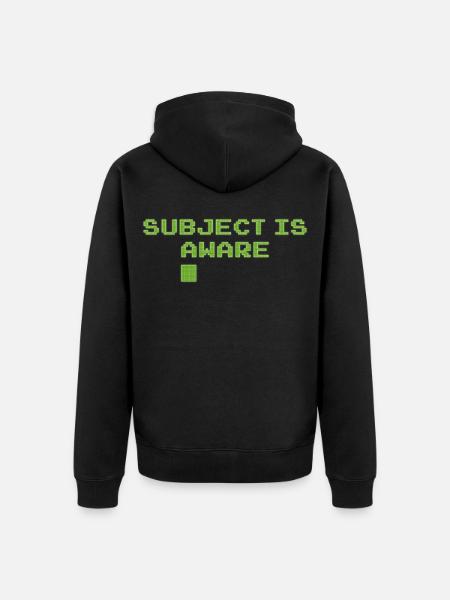 SUBJECT IS AWARE - Unisex Premium Bio Zip Hoodie - Schwarz