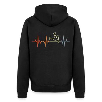 Hip Hop Tanz Herzschlag - Unisex Premium Bio Zip Hoodie - Schwarz - Hinten - Nico (187cm)