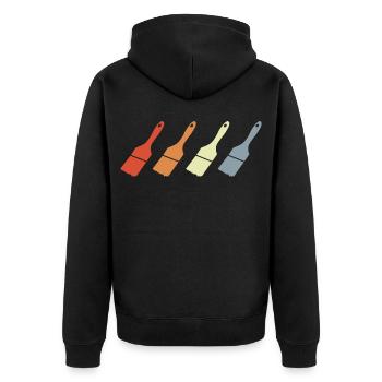 Pinceau à peindre - Veste à capuche bio Premium Unisexe - noir - Dos - Nico (187cm)