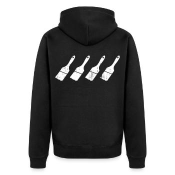 Painter's Brush Sketch - Unisex Premium Organic Zip Hoodie - black - Back - Nico (187cm)