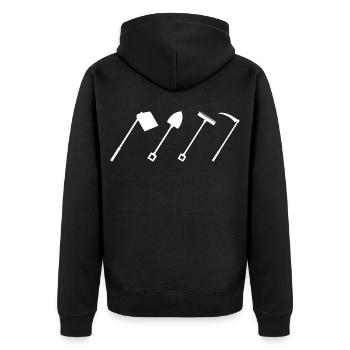 Bauernhof Werkzeuge - Unisex Premium Bio Zip Hoodie - Schwarz - Hinten - Nico (187cm)