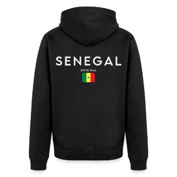 Drapeau sénégalais, fierté sénégalaise - Veste à capuche bio Premium Unisexe - noir - Dos - Nico (187cm)