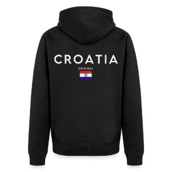 Drapeau croate, fierté croate - Veste à capuche bio Premium Unisexe - noir - Dos - Nico (187cm)